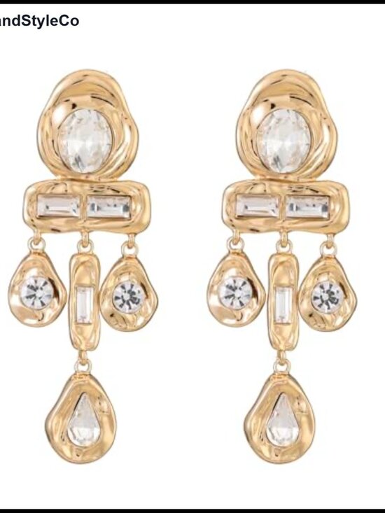 Jewelry - Gold-Tone Crystal Drop Dangle Earrings | Women's Jewelry | Lightweight